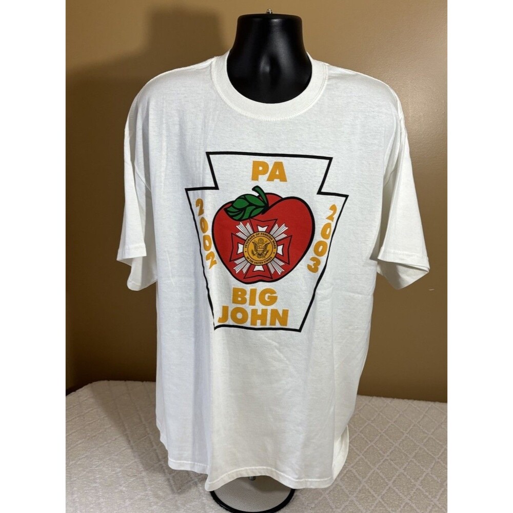 Vintage 2002/03 PA Veterans Of Foreign Wars United States Big John White Tee 2XL